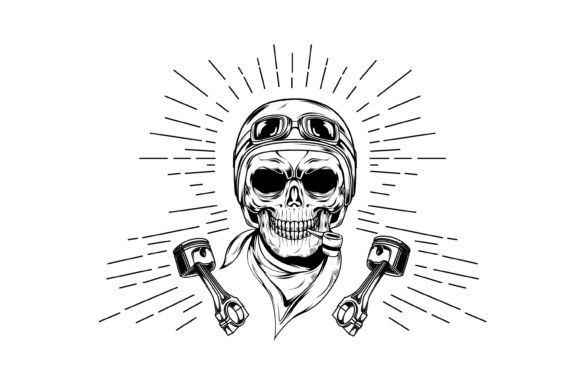 Download Racing Skull Hand Drawn Vector - Skull hand drawn Collection