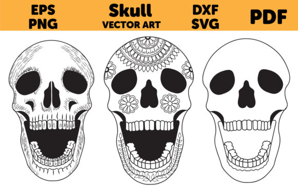 Download Skull Svg Hand Drawn Design for T-shirt - Skull svg Collection