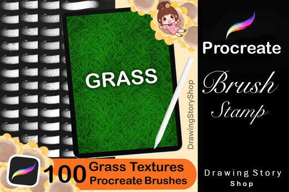 Download 100 Procreate Grass Texture Brushes - Texture brushes Collection