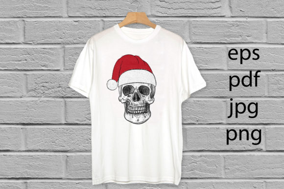Download Christmas Santa Claus Skull Hand Drawn. - Skull hand drawn Collection
