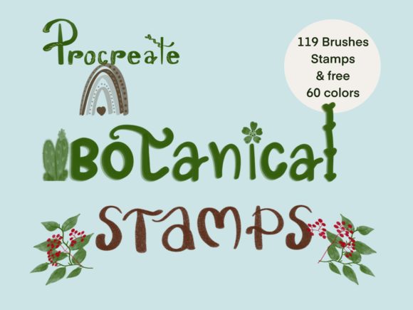 Download 119 Botanical Brushes Stamps,Procreate - Botanical brushes Collection