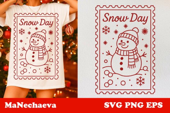 Download Winter Stamp Christmas Snowman SVG - Snowman Collection